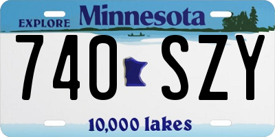 MN license plate 740SZY