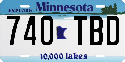 MN license plate 740TBD