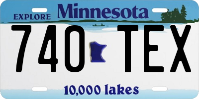 MN license plate 740TEX
