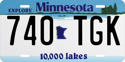MN license plate 740TGK