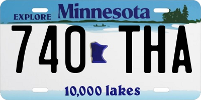 MN license plate 740THA