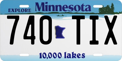 MN license plate 740TIX