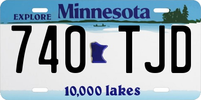 MN license plate 740TJD
