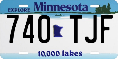MN license plate 740TJF