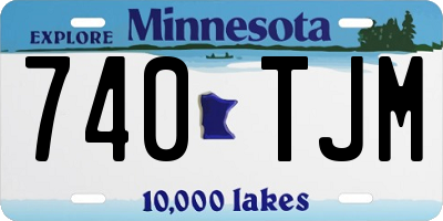 MN license plate 740TJM