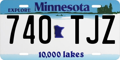 MN license plate 740TJZ