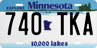 MN license plate 740TKA