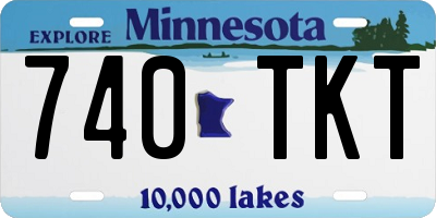 MN license plate 740TKT