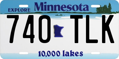 MN license plate 740TLK