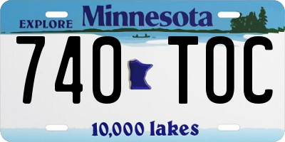 MN license plate 740TOC
