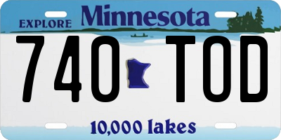 MN license plate 740TOD