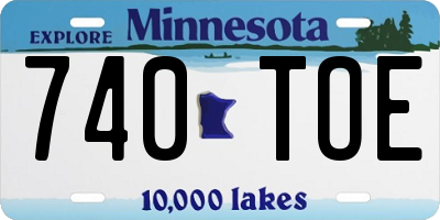MN license plate 740TOE