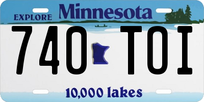 MN license plate 740TOI