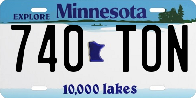 MN license plate 740TON