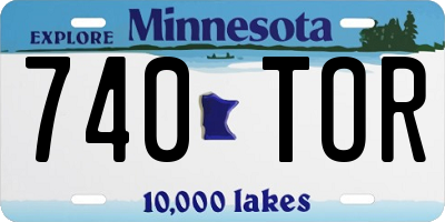 MN license plate 740TOR