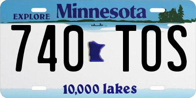 MN license plate 740TOS
