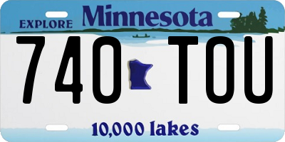 MN license plate 740TOU