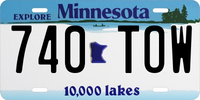 MN license plate 740TOW