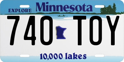 MN license plate 740TOY