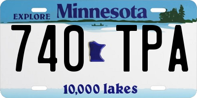 MN license plate 740TPA