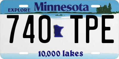 MN license plate 740TPE