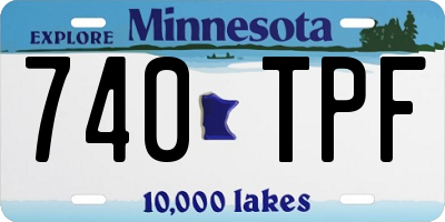 MN license plate 740TPF