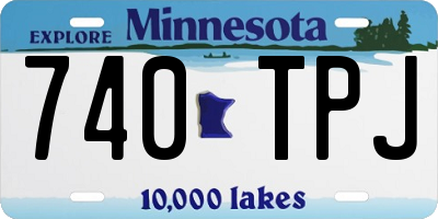 MN license plate 740TPJ
