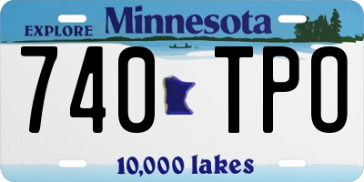 MN license plate 740TPO