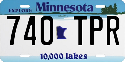 MN license plate 740TPR