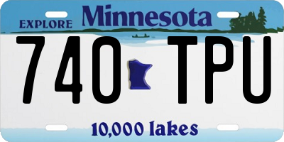 MN license plate 740TPU