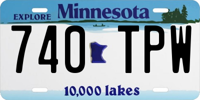 MN license plate 740TPW