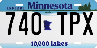 MN license plate 740TPX