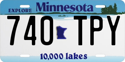 MN license plate 740TPY
