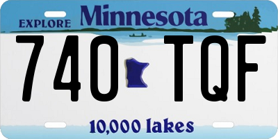 MN license plate 740TQF