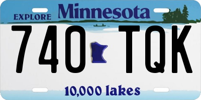 MN license plate 740TQK