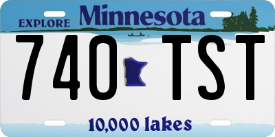 MN license plate 740TST
