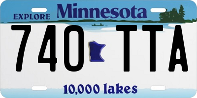 MN license plate 740TTA
