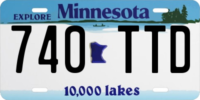 MN license plate 740TTD