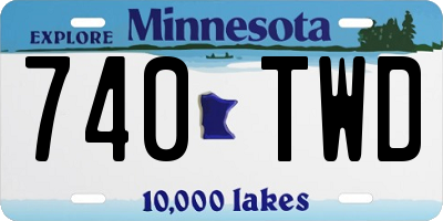 MN license plate 740TWD