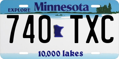 MN license plate 740TXC