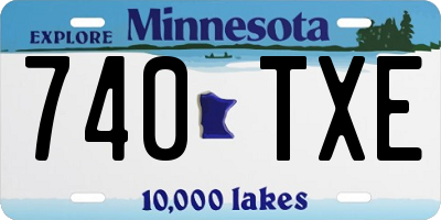 MN license plate 740TXE