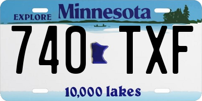 MN license plate 740TXF