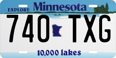 MN license plate 740TXG