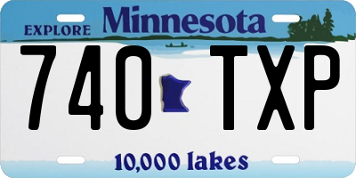 MN license plate 740TXP