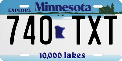 MN license plate 740TXT