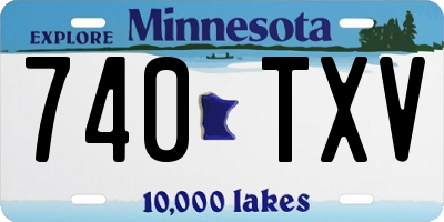 MN license plate 740TXV