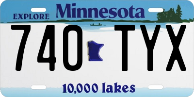 MN license plate 740TYX