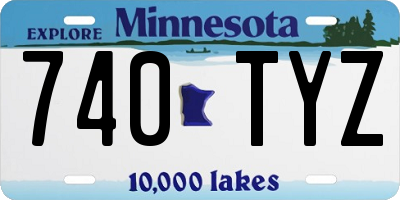 MN license plate 740TYZ