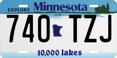 MN license plate 740TZJ
