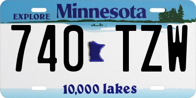 MN license plate 740TZW